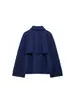 ZA comercio exterior transfronterizo artículo popular de ropa para mujer 2026 otoño nuevo moda europea y americana doble uso color liso gabardina corta