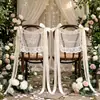 Conjunto de Decoração para Cadeiras de Casamento (2 pacotes), Decorações de Encosto de Cadeira Transparentes de Renda, Adequadas para Noivos