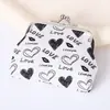 Cartera de Monedas con Cierre de Broche para Mujer Estampado de Corazón Mini Snap Bolsa Pequeña Linda Girly Bolsa de Almacenamiento Bolsa con Llavero