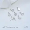 Estrella, luna, trébol de cuatro hojas, pez pequeño de cobre bañado en oro de 14K, cuentas espaciadoras, colgante redondo de garra, accesorios para joyería DIY hechos a mano