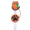 Nova tampa de palha de desenho animado de gato 8mm tampa de palha de vidro universal decoração de chá de leite tampa de palha à prova de poeira