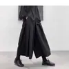 Calça Casual de Perna Larga Yamamoto Dark Primavera e Outono para Homens, Calça Saia Reta Cropped de Cintura Alta Emagrecedora Solta de Nicho para Pés Grandes