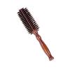 Escova Redonda de Cerdas de Javali, Escova Rotativa para Cachear para Dentro, Modelagem de Cabelo, Cabo de Madeira, Pente Cilíndrico para Cabelo Feminino, Pente de Cabeleireiro, Pente para Cachear