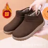 2026 Novos Sapatos de Algodão com Plus Velvet Inverno Transfronteiriços Sola Grossa Quente Espessado Tamanho Grande Comércio Exterior Slip-on Botas de Neve Botas Curtas Femininas