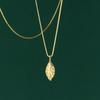 Colar Nalan S92 Prata de Lei Ramo Dourado Folha de Jade Luxo Acessível Design de Nicho Pingente de Folha Versátil Corrente para Clavícula D9865