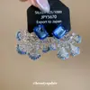 Pendientes Cuadrados con Forma de Abanico, Incrustaciones de Diamantes y Aguja de Plata, Pendientes Elegantes Estilo Palacio, Lujo Ligero, Estilo Niche de Gama Alta, Venta al por Mayor