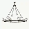 Lámpara de araña de cristal de cobre macizo estilo americano para sala de estar, iluminación Zhongshan, modelo de diseñador RH post-moderno de lujo ligero para comedor y dormitorio