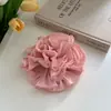 Goma para el pelo de gasa suave estilo francés con bordes de pétalos, ligera y elegante, adecuada para ir al trabajo, citas y uso diario como un accesorio versátil para el cabello