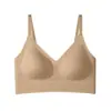 Ropa interior de base líquida invisible sin costuras de verano para mujer, sin aro de acero, espalda bonita, camisola, chaleco, soporte suave, sujetador anti-caída para mujer