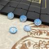 Nuevas estrellas redondas de resina de 10 mm parche de superficie de mineral de diamante cóncavo-convexo aretes collar accesorios de joyería diy