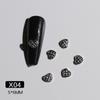 Arte de Uñas Cruz Crocker Corazón Joyería Aleación Plata Antigua Negro Estilo Punk Europeo y Americano Plata Antigua Decoración de Uñas Personalizada