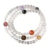"Espacio Negativo" Calmante Natural de Alta Pureza Pulsera de Cristal Blanco Collar Bidireccional Multipiedra Atracción de Riqueza Pulsera de Tres Círculos Mayoreo