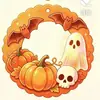 Amazon Mais Vendido Halloween Caveira Fantasma Teia de Aranha Placa de Porta de Madeira Pingente de Decoração de Casa de Madeira Impressão