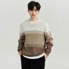 Suéter de cuello redondo con gradiente de alta textura para hombre, base 2023 otoño e invierno, nuevo suéter top de moda coreana