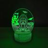 Luz Nocturna 3D de Halloween Visión Estéreo Colorida Control Remoto USB Enchufe Lámpara de Mesa Acrílica Lámpara de Ambiente de Calavera