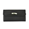 2024 Nueva Moda de Verano Clutch de Mujer de Color Puro con Textura de Guijarros Estilo Europeo y Americano Ranuras Multitarjeta Cierre Largo para Dinero