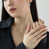 Pendientes, collar y anillo de plata de ley S925 estilo boda para mujer con incrustaciones de circonita en forma de pera, joyería de moda sencilla y combinable.