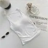 Nuevo top sin mangas de otoño e invierno de tela cepillada con cuello halter y almohadilla para el pecho incorporada, simple y elegante, perfecto para un look de espalda bonito para chicas jóvenes