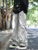 Pantalones casuales de verano para hombre, ligeros, de pierna recta, estilo americano, patchwork plisado, secado rápido, pantalones de pierna ancha para deportes al aire libre