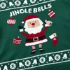 2026 Novo Suéter Verde do Papai Noel Estilo Europeu e Americano para Crianças Meninos e Meninas, Blusa de Tricô Manga Longa Gola Redonda para Bebê