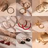 Pendientes de Círculo Geométrico Metálico de Cuero Sencillo para Otoño e Invierno Pendientes Geométricos Elegantes de Gama Alta con Estampado de Leopardo de Moda para Mujer