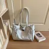 Bolsa de mano tipo tote coreana de color sólido, gran capacidad, modelo nuevo 2026, ligera, diseño simple, con múltiples bolsillos, bolso de hombro de moda