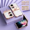 Adecuado para Funda de Teléfono Huawei Pocket 2, Bisagra de Cobertura Total, Anillo Estilo Diamante Inspirado en Chanel P50, Funda Protectora de Cuero Anticaídas