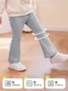 Pantalones para niños JQ Jingqi, leggings de otoño para niñas, ropa para niños, pantalones largos para niñas, pantalones acampanados versátiles para bebés
