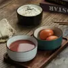 2 piezas de cuenco pequeño de cerámica defectuoso cuenco de arroz de 4.5 pulgadas cuenco pequeño para sopa cuenco para comer en casa hermoso hermoso color Nórdico