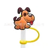 Nuevo protector de pajita de cachorro de dibujos animados tapa de pajita de 10 MM tapón de polvo de silicona decoración de pajita de fiesta de dibujos animados linda cruz