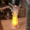 Decoración Navideña de Ángel Luminoso de Color Cálido Transfronterizo, Pequeño Ángel de Cristal Acrílico, Luz Nocturna de Ángel