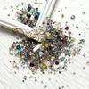 Joias para nail art irregulares cinza punk vintage ins nova iorque tempestade acessórios para unhas joias de diamante da rede