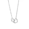 Colar Europeu e Americano Simples de Aço Inoxidável com Banho de Ouro 18K Ouro Rosa Corrente O Pingente Love Presente para Namoradas