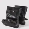 Botas Empilhadas com Sensação Solta da Moda da Internet 2026 Primavera Preto Bico Redondo Laço Design de Nicho Emagrecimento Botas Curtas Femininas