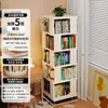 Estantería giratoria de madera maciza, estante de almacenamiento de librería de 360 grados, independiente, montado en la pared, gabinete móvil de esquina para niños, gabinete pequeño y estrecho