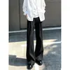 Calça masculina versátil de outono, com bom caimento, para o dia a dia, estilo retrô japonês, cor sólida, elegante e que afina a silhueta, alonga as pernas, levemente boca de sino, moderna