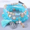 Pulseira de tag inglesa feliz multicamadas conjunto de quatro peças fornecimento de joias transfronteiriças AliExpress presente criativo para mulheres