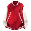 Estilo transfronterizo, diseño juvenil, chaqueta de béisbol color block para hombre, con cuello alto, corte casual y diseño versátil