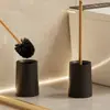 Cepillo para inodoro sin puntos ciegos para uso doméstico, cepillo limpiador para inodoros de tipo sentadilla, cepillo de baño de mango largo con base