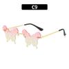 Nuevas gafas de sol mariposa sin montura para mujer 2024 Gafas europeas y americanas para fiesta de gala Gafas de sol decorativas de moda para mujer de celebridades de internet