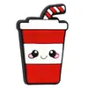 Serie de bolígrafos de dibujos animados de comida transfronterizos, accesorios de cuentas, parches gruesos de goma blanda perforados de doble cara, cuentas quemadas, accesorios de cuentas