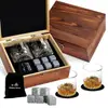 Conjunto de Taças de Vinho de Madeira para Whiskey Amazon 304 Pedras de Gelo para Vinho Conjunto de Vinho de Luxo Taça Dupla Conjunto de Caixa de Madeira