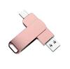 Pen Drive USB Dupla Utilização para Celular e Computador 64g Tipo Giratório Metálico USB-C Pen Drive Dois em Um 128g Pen Drive USB de Alta Velocidade para Comércio Exterior