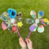 Moinho de vento transparente para graffiti diy materiais artesanais Pequenos brinquedos infantis em branco pintados à mão moinho de vento criativo para exterior atacado