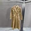 2026 Nuevo Estilo Ins Estilo Ropa de Trabajo Estilo Británico Solapa Gabardina Vestido Longitud Media Cintura Ceñida Adelgazante Elegante