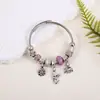 Marca de sartén de gran venta transfronteriza Llave y Cerradura Colgante de Corona de Alta Gama Pulsera Elástica con Perlas de Lujo Ligero DIY para Mujeres
