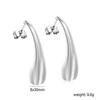 Aretes Brillantes Europeos y Americanos Transfronterizos, Aretes Creativos en Forma de Gota, Diseño Nicho, Aretes Simples Personalizados, Aretes de Acero Inoxidable