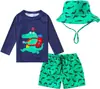 Traje de Banho Infantil Masculino Duas Peças Personalizado Desenho Animado Fofo Proteção Solar Secagem Rápida Calção de Natação Bebê Coreano Bebê Ins