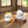 Paisaje en miniatura, linda figura de gato de la suerte estilo japonés, adorable decoración DIY, adorno colgante, accesorio para coche o escritorio