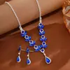 Collar de Amatista Estilo Europeo y Americano Nupcial Versátil Aretes de Pedrería Set de Dos Piezas